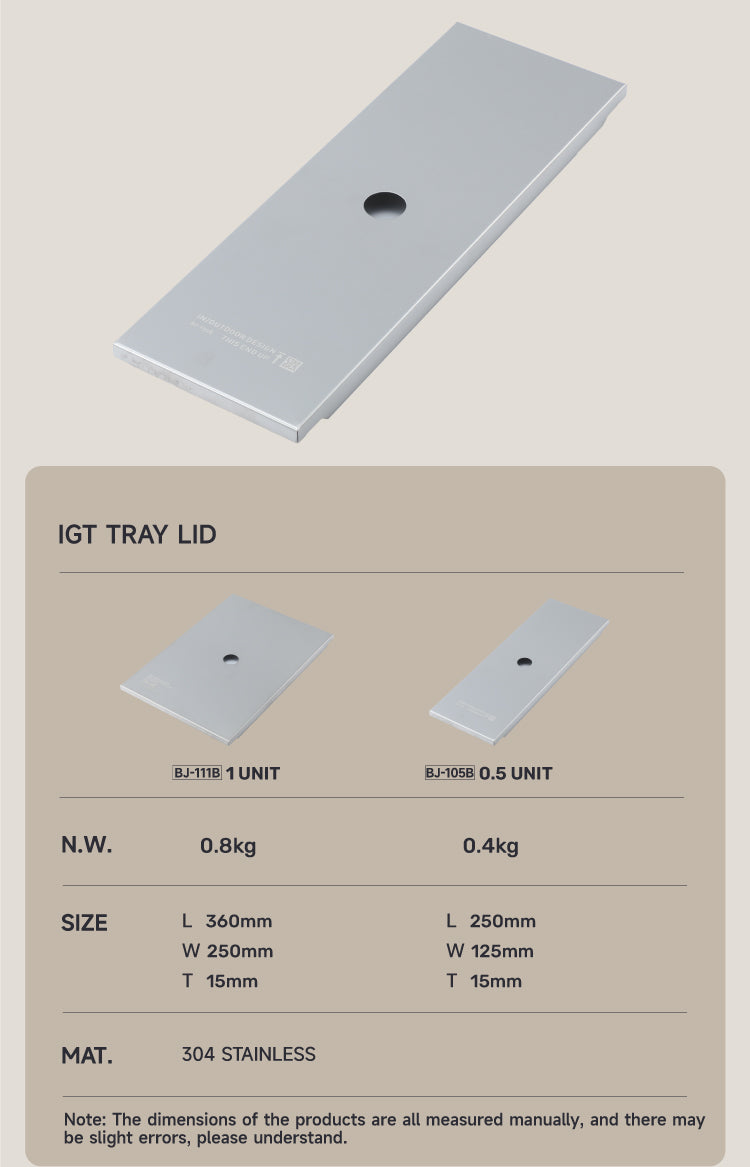 Half (1/2)-Unit IGT Stainless Steel Tray w/Hole