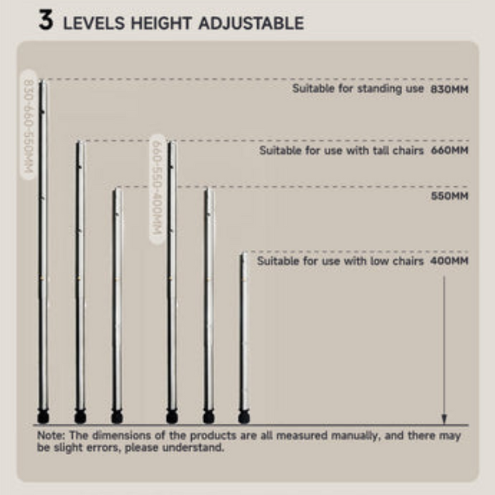 Adjustable leg Long 550/660/830 MM(PAIR)
