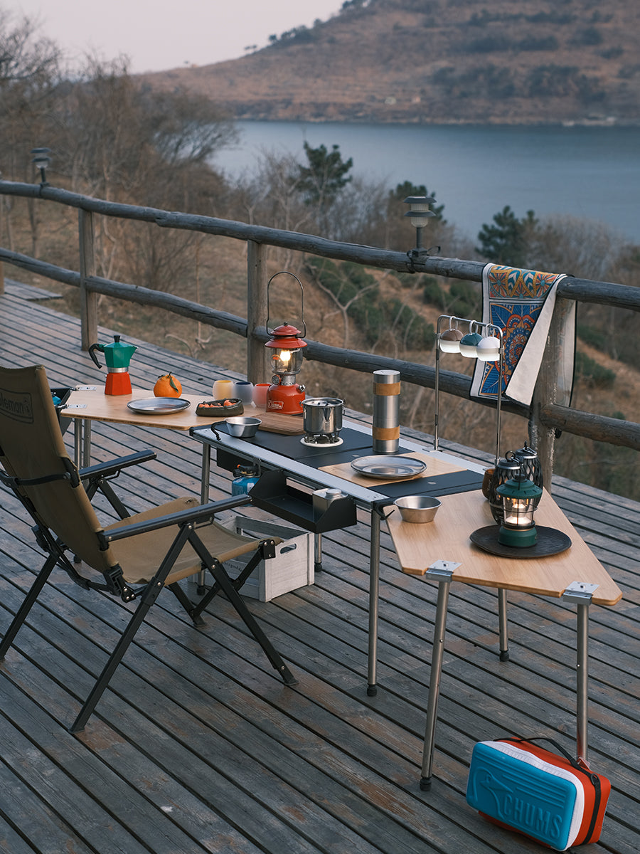 Left Trapezoid Bamboo Table (1 Piece)
